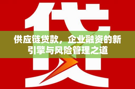曲江供应链贷款，企业融资的新引擎与风险管理之道