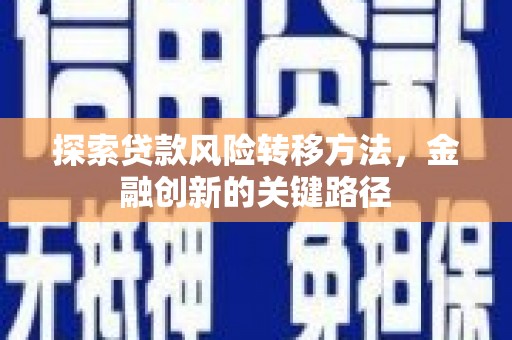 息县探索贷款风险转移方法，金融创新的关键路径
