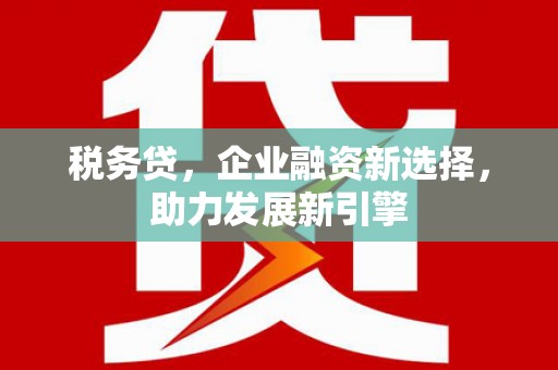 涟源税务贷，企业融资新选择，助力发展新引擎