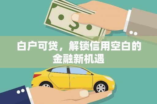 白山白户可贷，解锁信用空白的金融新机遇